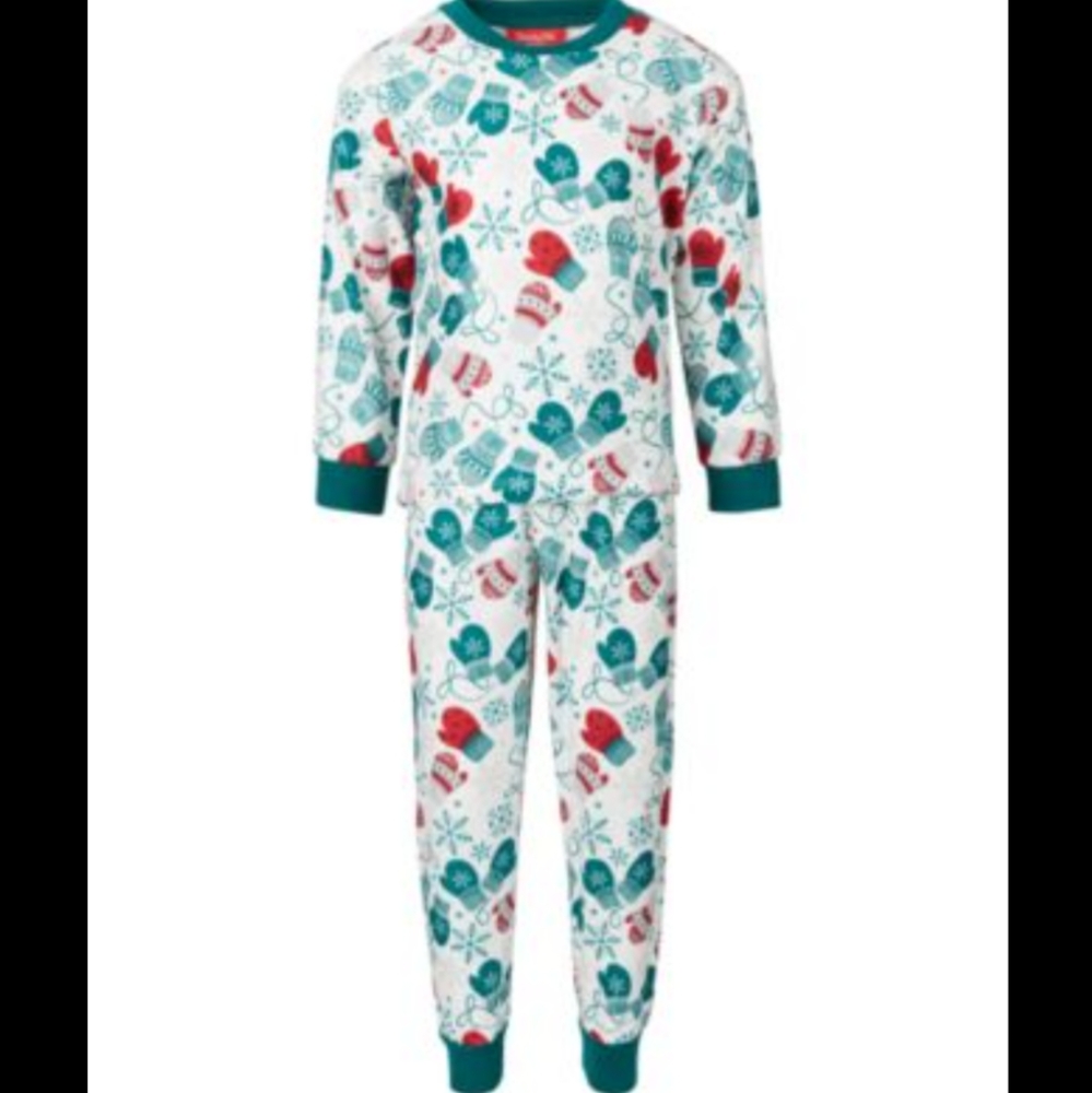 Family Pajamas x Mitten-Print Pajama Set Mittens 6-7